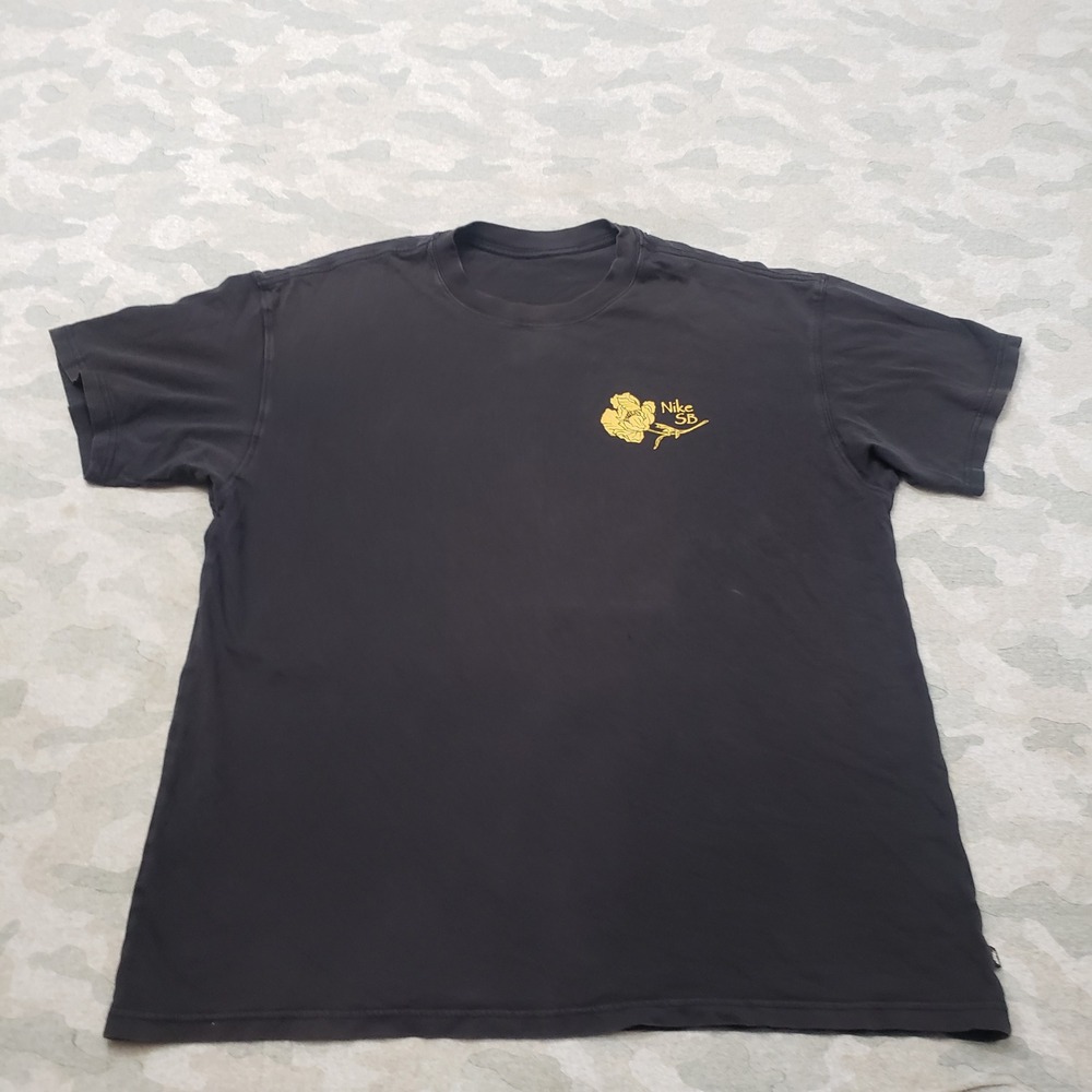 Nike SB Shirt Mens XL Black Short Sleeve Grunge Skate
